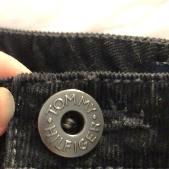 EUC Tommy Hilfiger Black Cord Boot Cut Jeans w/Tommy Logo Rivit/Zipper Closure - Picture 6 of 9